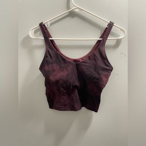 💥💥 LULULEMON ice dye maroon/black leggings and crop top set 💥💥